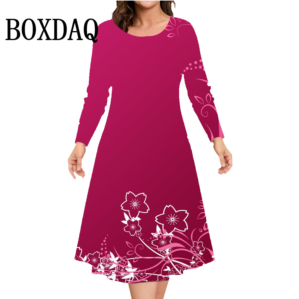 Winter Clothing For Plus Size Women - Gaun lengan panjang musim gugur, gaun