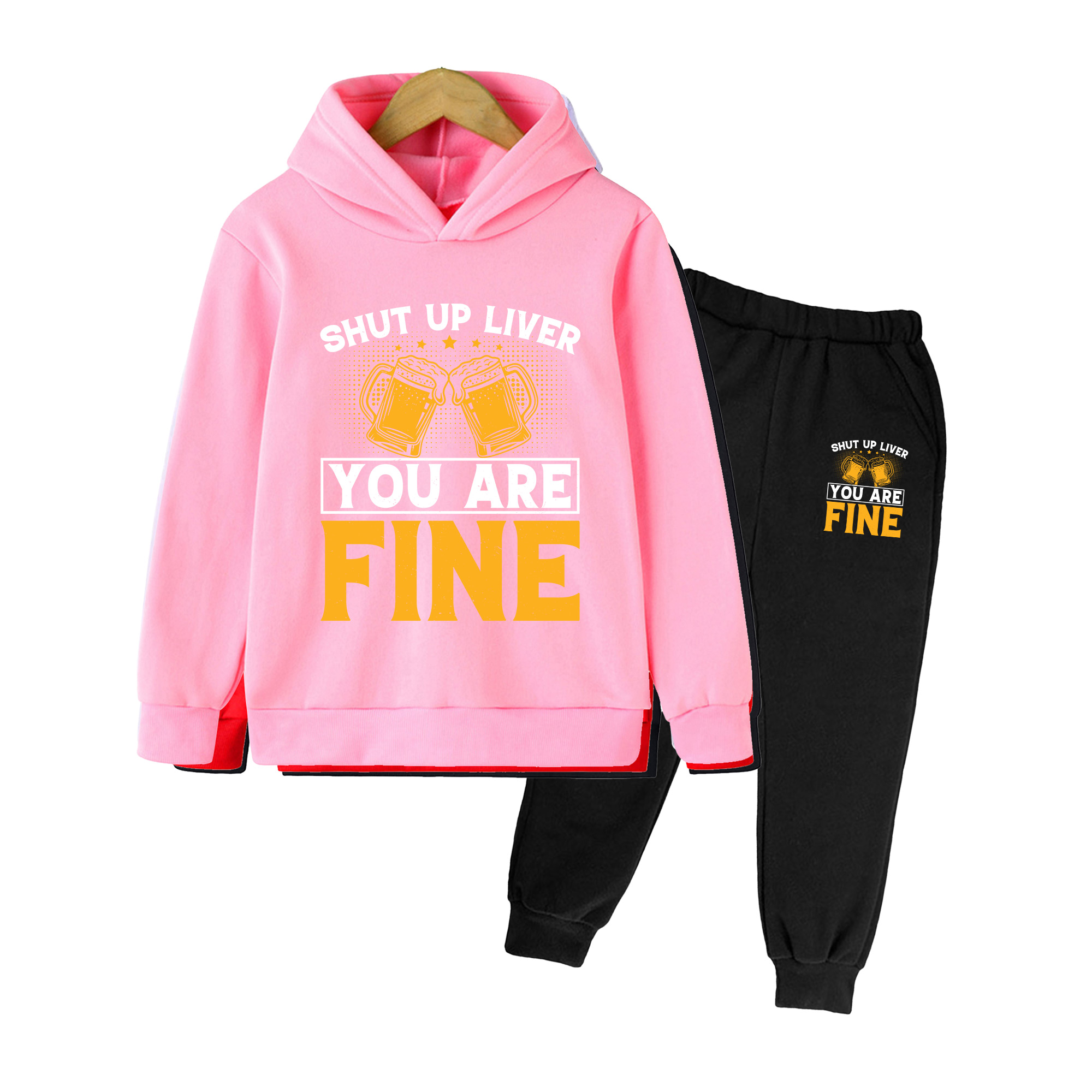 Yellow Winter Clothing - Setelan Hoodie & Celana Olahraga Anak,