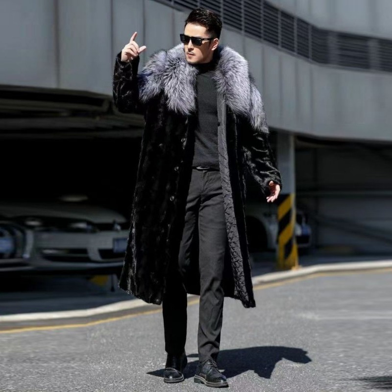 Winter Clothing Brands - Mantel bulu palsu untuk pria, mantel