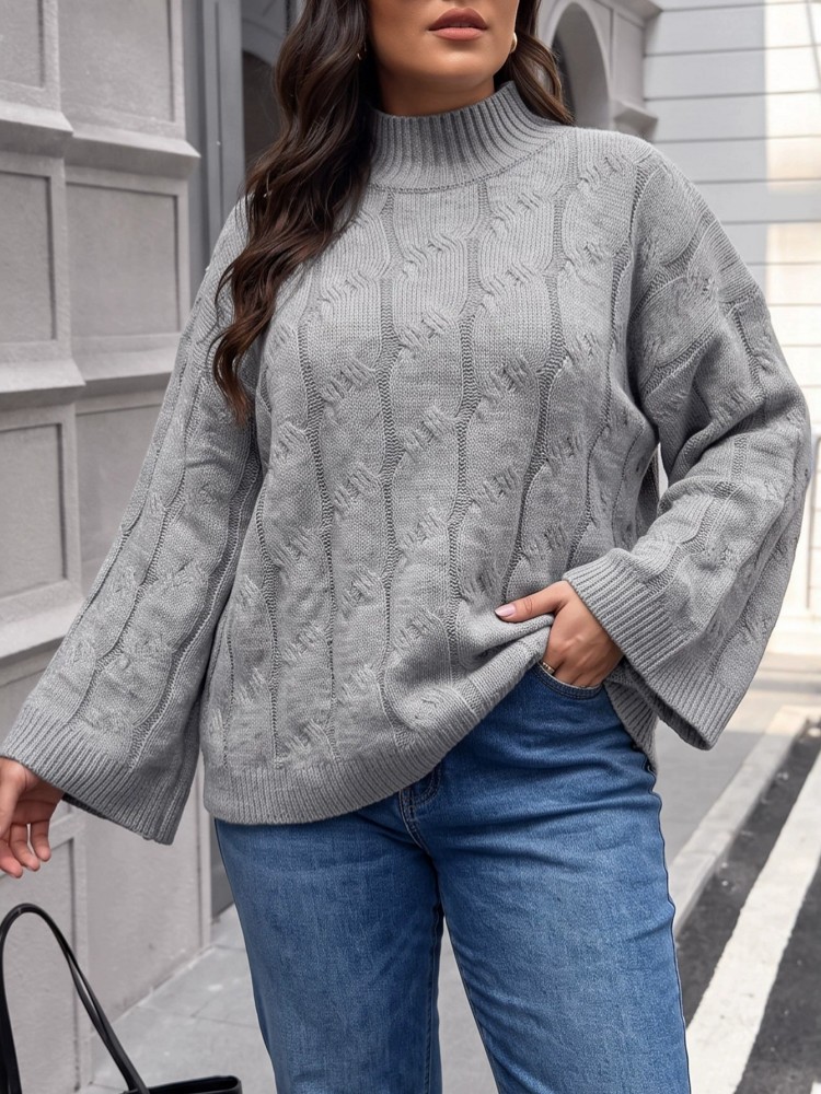 Winter Clothing For Plus Size Women - Sweter Rajut Lengan Panjang Musim Dingin
