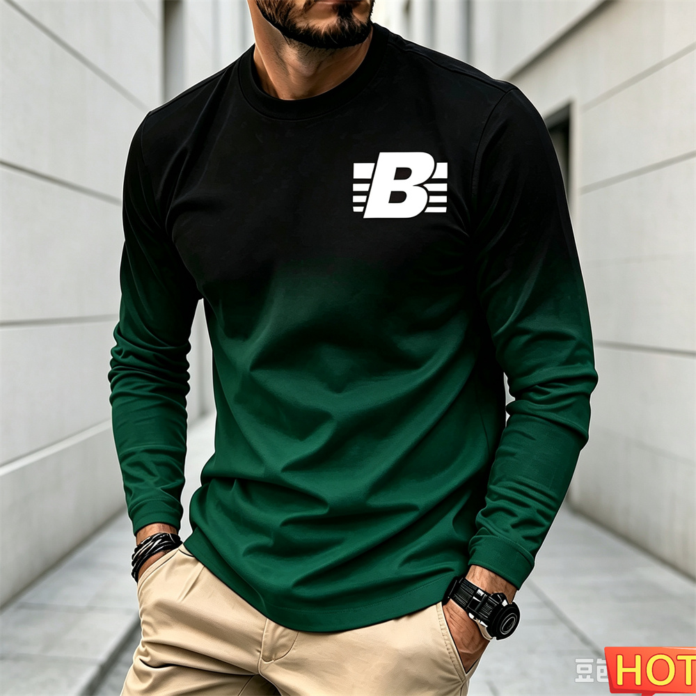 Winter Sun Clothing - Kaos Pria Lengan Panjang Gradasi Warna