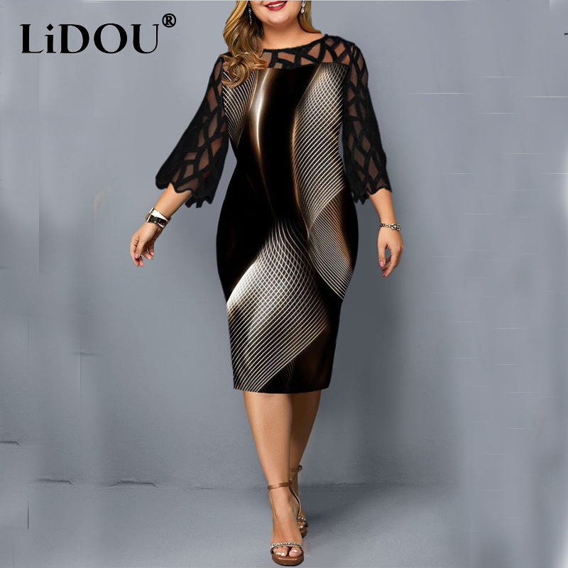 Winter Clothing For Plus Size Women - Gaun Paket Hip Ukuran Plus Desain