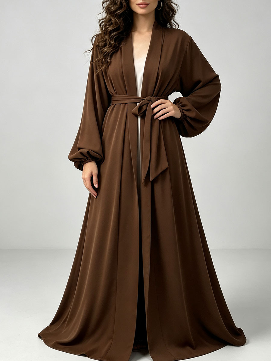 Winter Clothing Dubai - Busana Muslim Wanita Abaya Terbuka 12