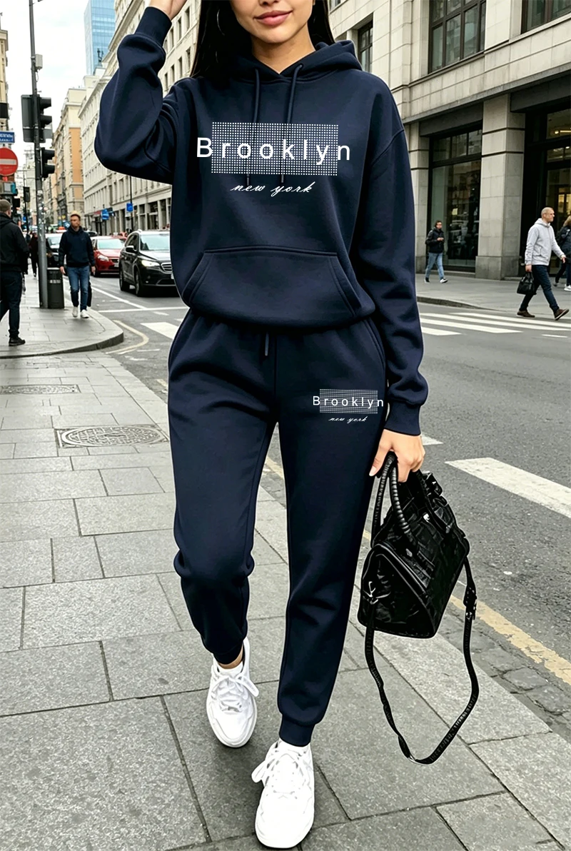Winter Clothing Women'S - Setelan Olahraga Wanita, Hoodie Kasual Bermotif,