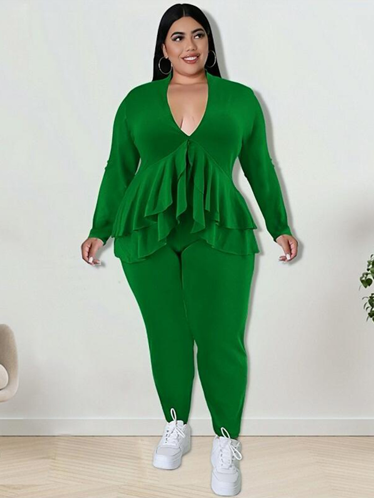 Winter Clothing For Plus Size Women - Pakaian Wanita Ukuran Plus Setelan Celana