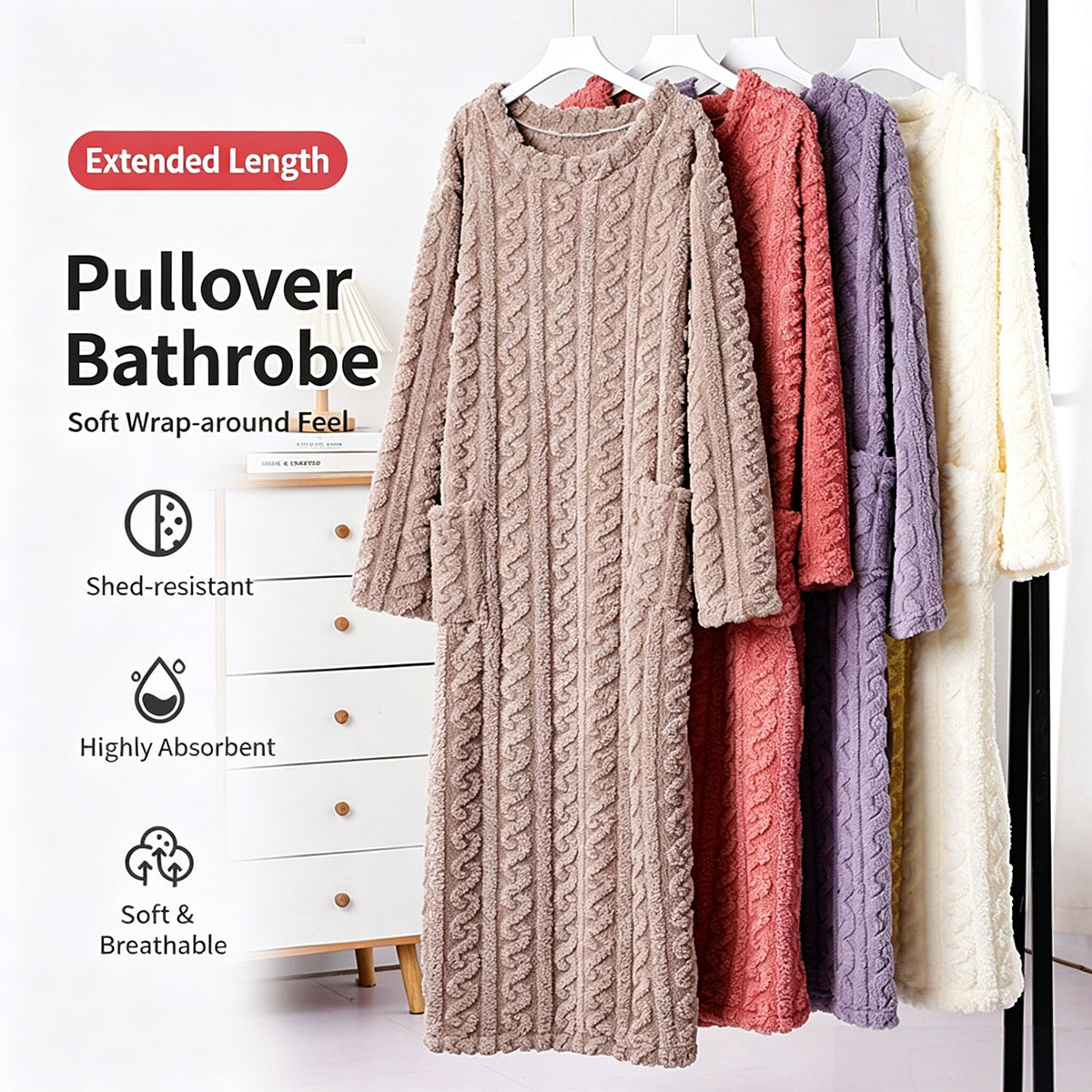 Winter Clothing Clearance - Gaun Tidur Beludru Karang Musim Dingin,