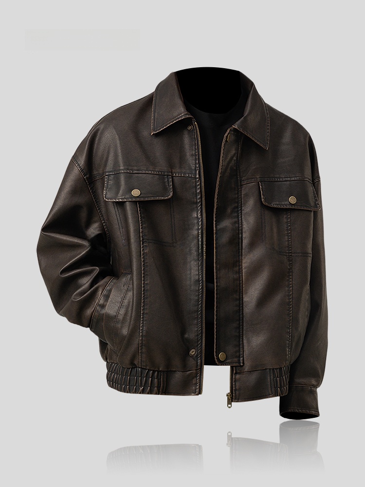 Winter Sun Clothing - Jaket Kulit Pria Trendy Model Longgar