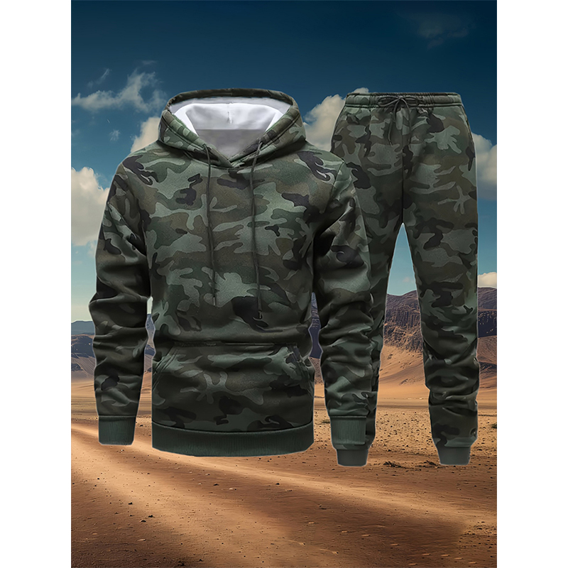 Winter Clothing Women'S - Set Hoodie dan Celana Motif Kamuflase
