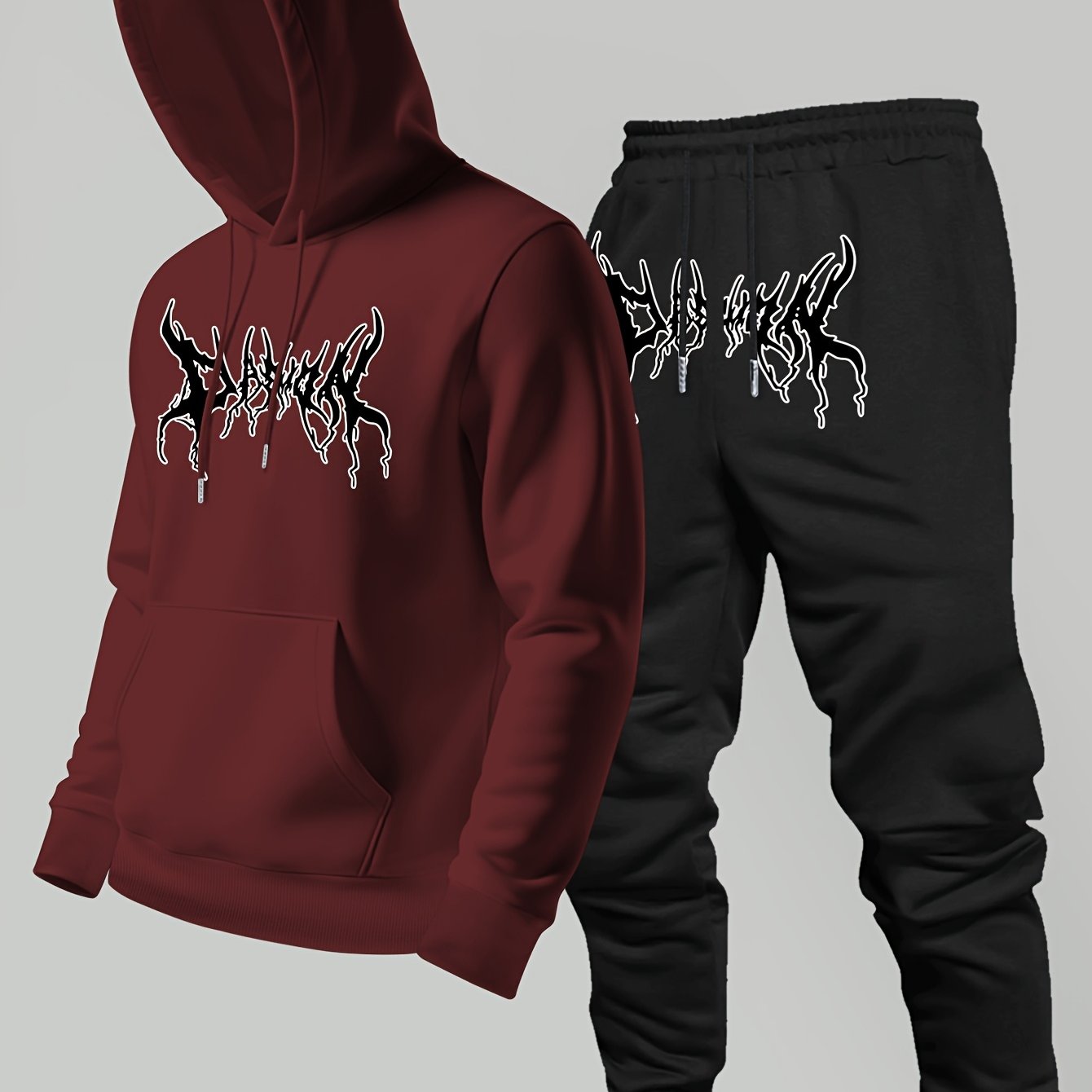 Winter Clothing Brands - Sweatshirt berkerudung bermotif merek trendi dengan