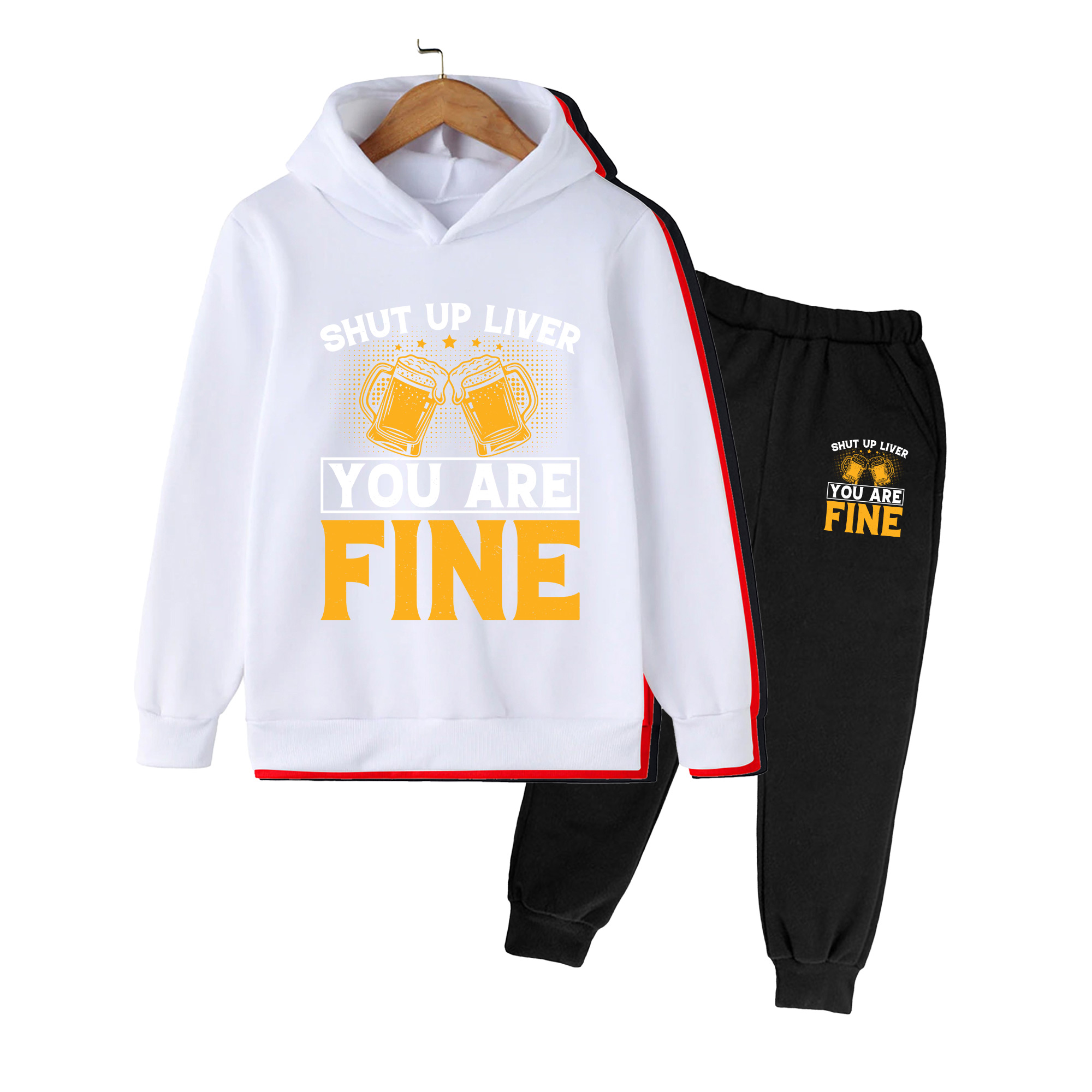 Setelan Hoodie & Celana Olahra - Yellow Winter Clothing ulasan dan harga
