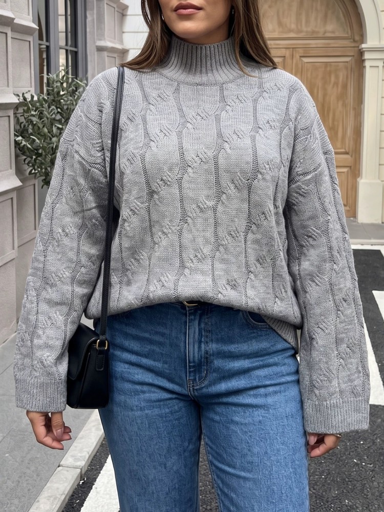Sweter Rajut Lengan Panjang Mu - Winter Clothing For Plus Size Women ulasan dan harga
