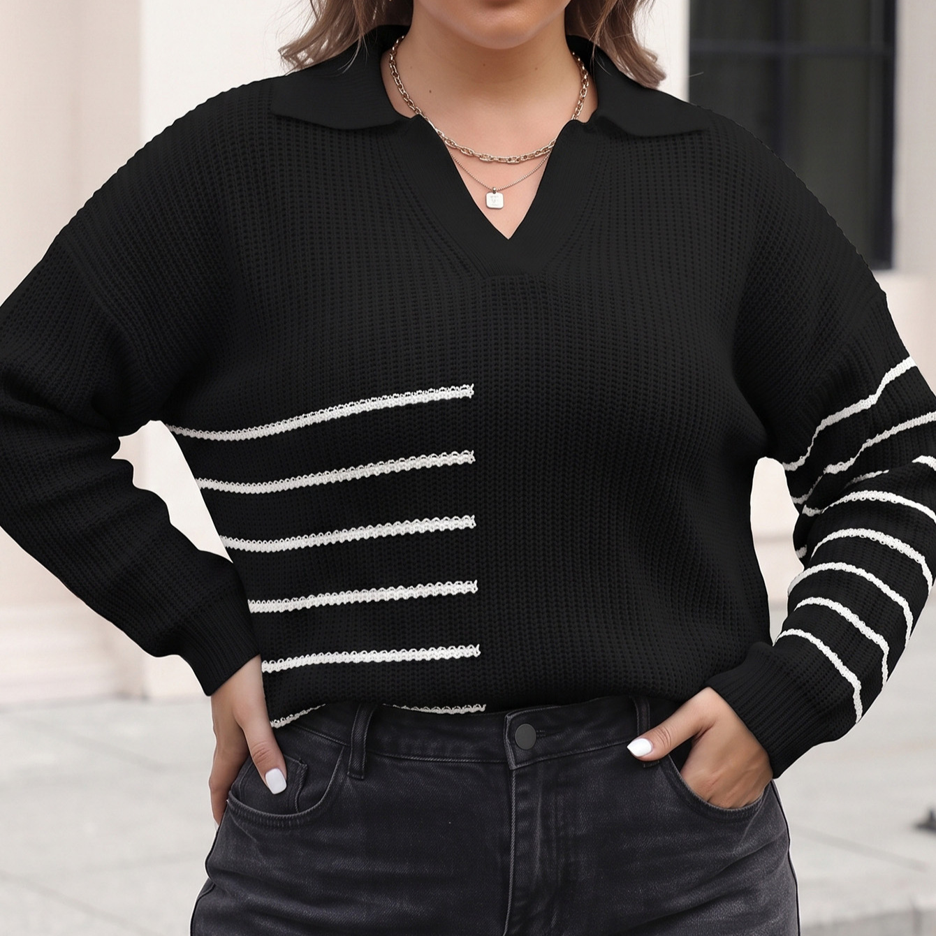 Sweter Rajut Lengan Panjang Ka - Winter Clothing For Plus Size Women ulasan dan harga