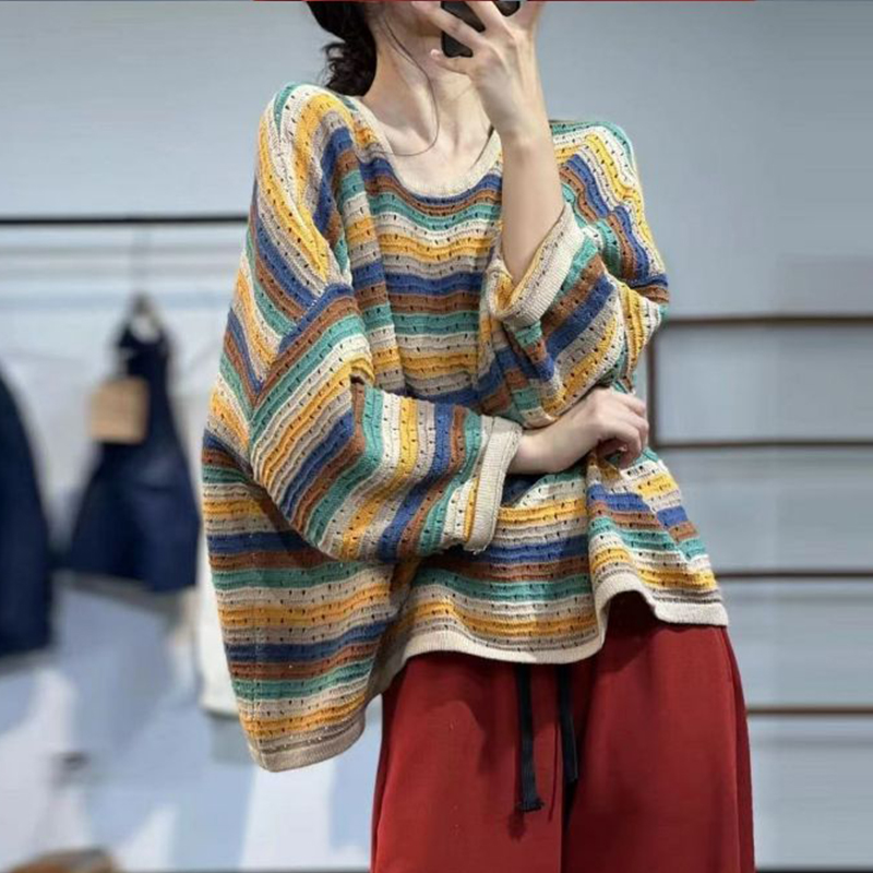 Sweter Lengan Panjang Bergaris - Yellow Winter Clothing ulasan dan harga