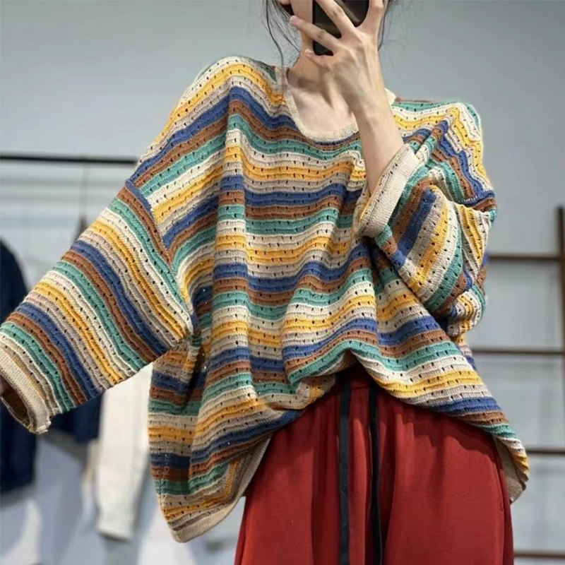 Sweter Lengan Panjang Bergaris - Yellow Winter Clothing ulasan dan harga