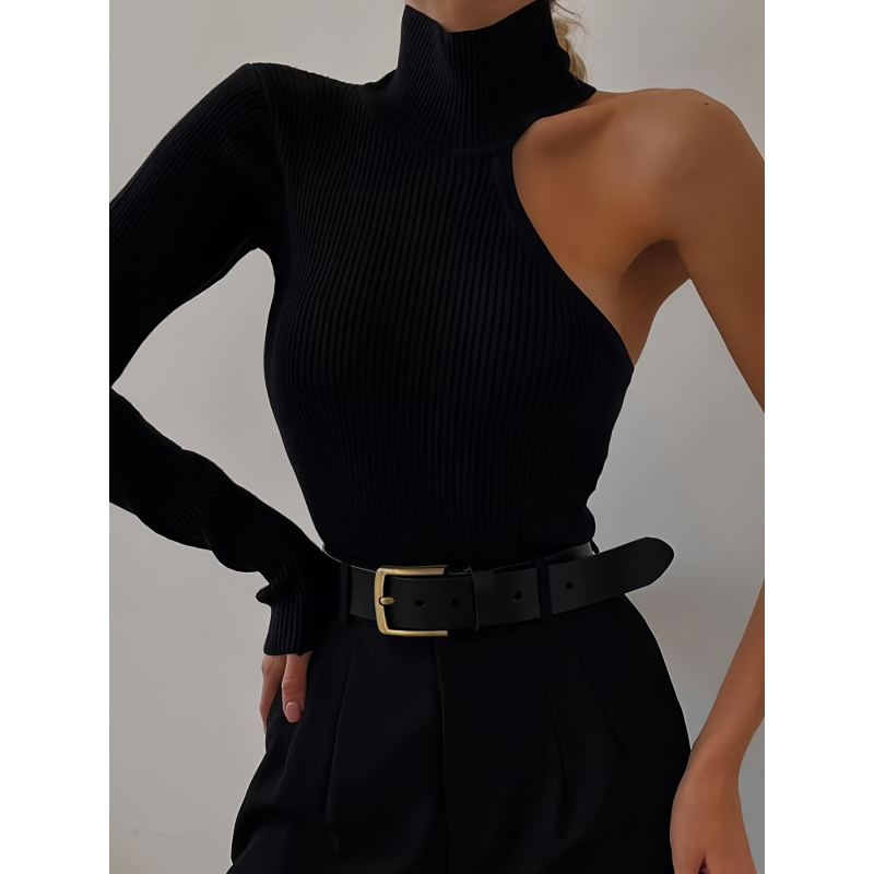 Bodysuit Rajut Rib Asimetris S - Winter Clothing Women'S ulasan dan harga