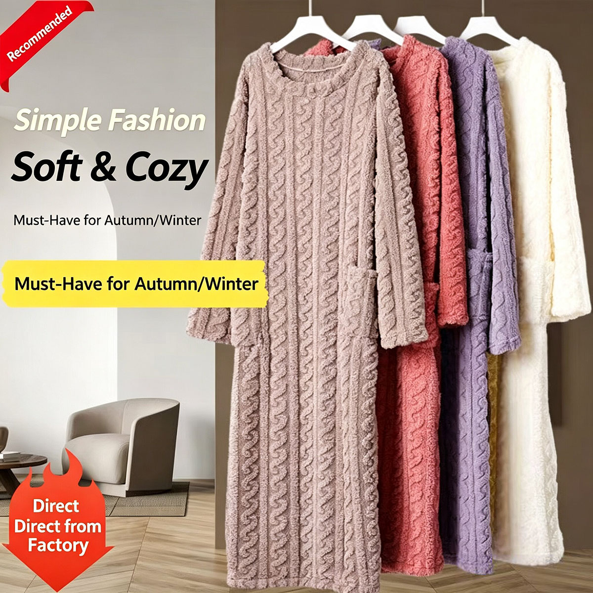 Gaun Tidur Beludru Karang Musi - Winter Clothing Clearance ulasan dan harga