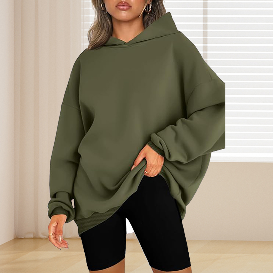 Hoodie Warna Polos Dasar Ukura - Winter Clothing For Plus Size Women ulasan dan harga