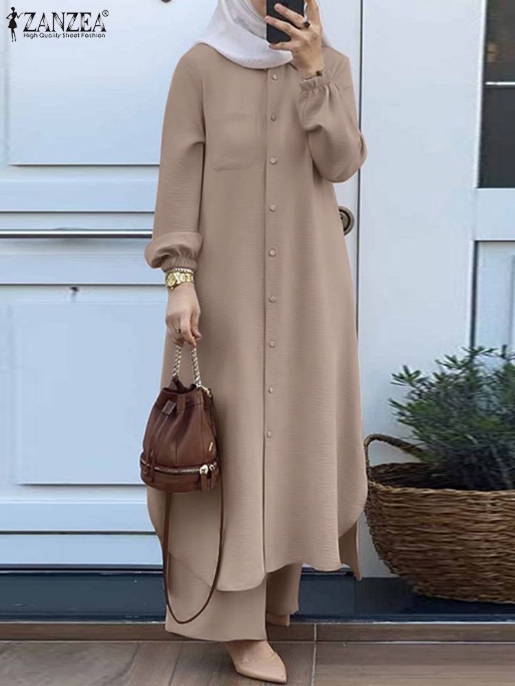 ZANZEA Fashion 2 Buah Set Musl - Winter Clothing Dubai ulasan dan harga