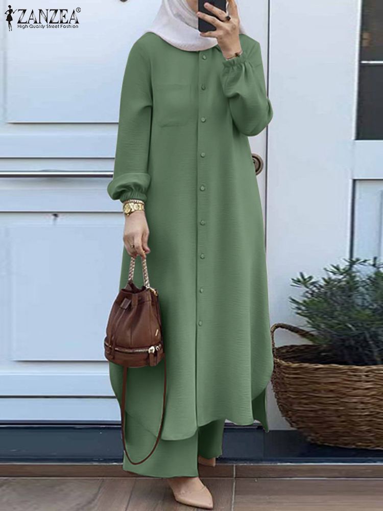 ZANZEA Fashion 2 Buah Set Musl - Winter Clothing Dubai ulasan dan harga
