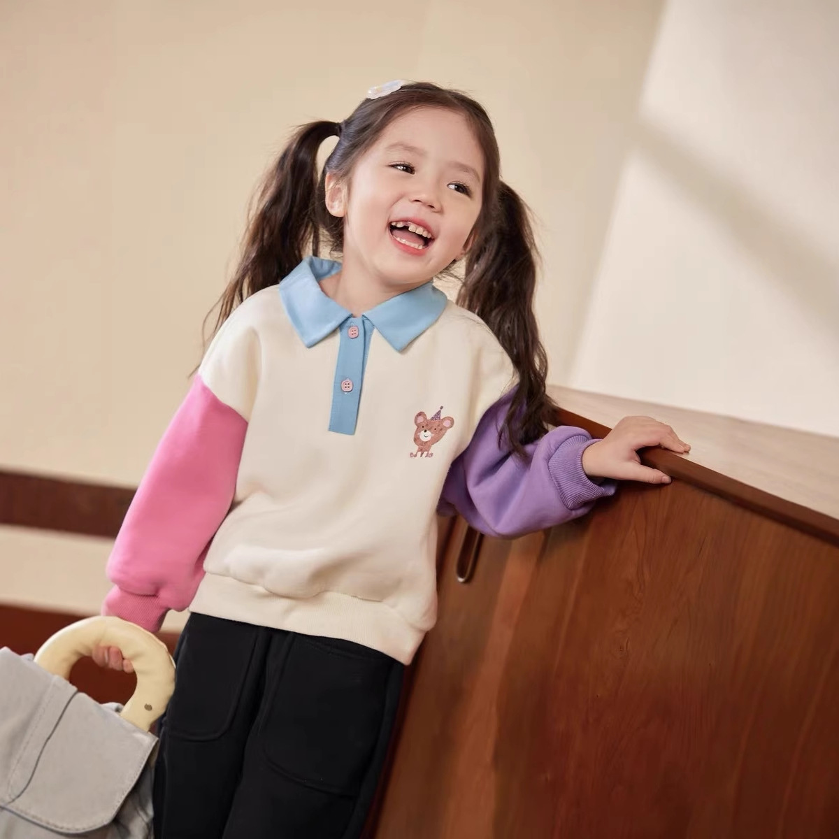 Pakaian Rumah Krim Kerah Polo  - Winter Clothing For Babies ulasan dan harga