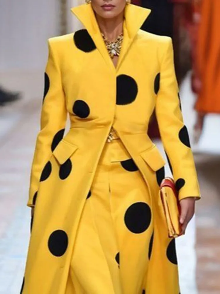 Gymystars Mantel Wol Polka-Dot - Yellow Winter Clothing ulasan dan harga