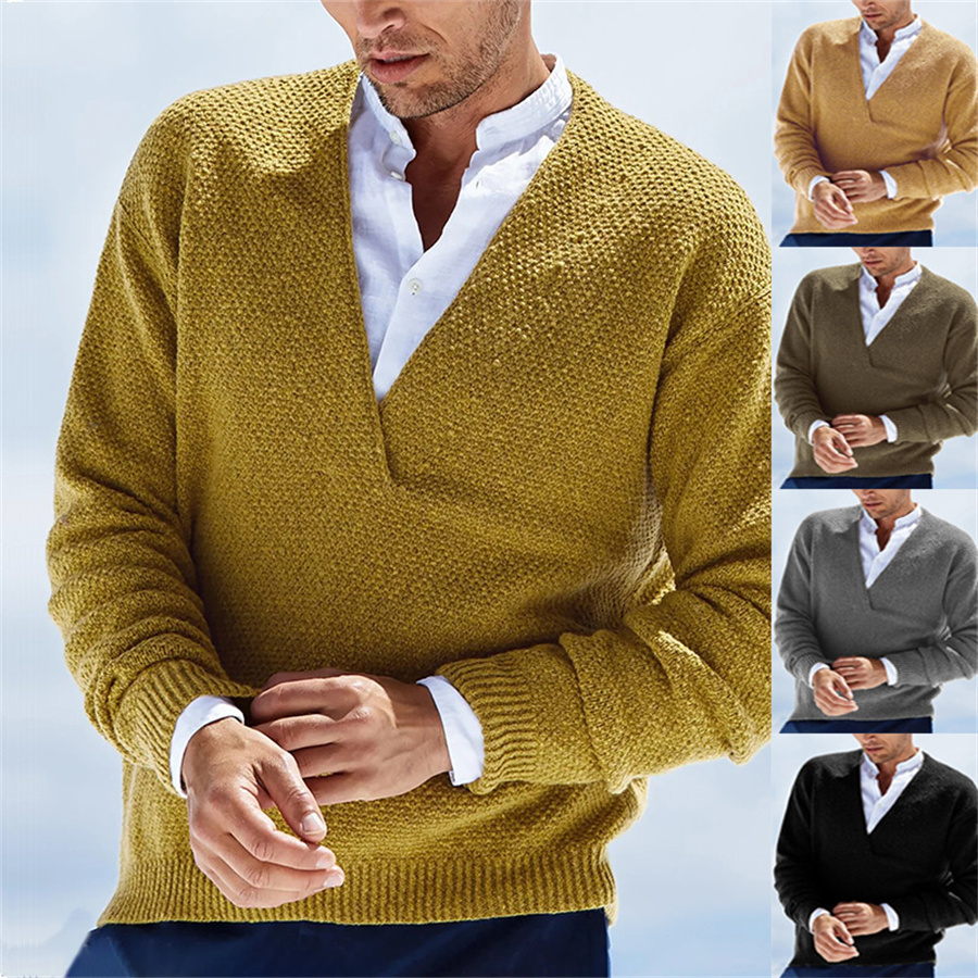 Sweter Pria Musim Gugur Musim  - Yellow Winter Clothing ulasan dan harga